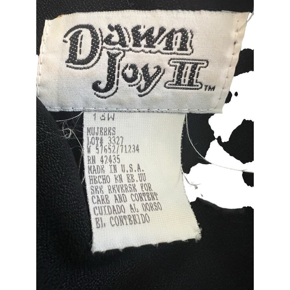 Vintage Dawn Joy II Black Long USA Button Down w/Satin Buttons Dress  16W​ - Picture 3 of 10